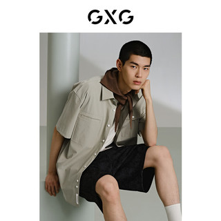 GXG男装 卡其色口袋设计短袖衬衫24年夏季G24X232014 卡其色 165/S