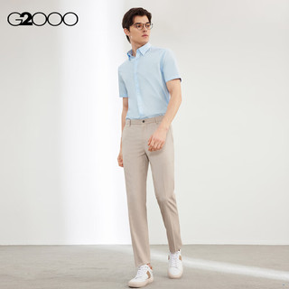 G2000【易打理】男装2024春夏棉质混纺点纹短袖衬衫【合G2】 蓝色-时尚版型-点纹 05