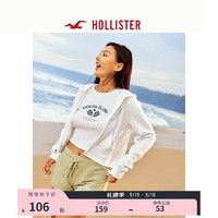 HOLLISTER24春夏美式风棉质修身辣妹短袖短款T恤 女 358272-1 白色 XL (170/108A)