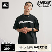 STARTER|美式短袖2024年夏季100%棉T恤休闲运动上衣时尚宽松 黑色 S