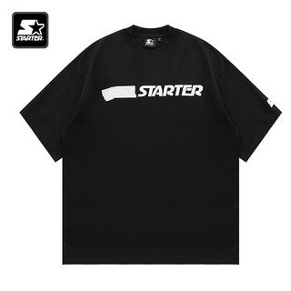 STARTER|美式短袖2024年夏季100%棉T恤休闲运动上衣时尚宽松 黑色 S
