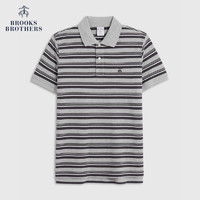 Brooks Brothers 男士24春夏新款珠地网眼条纹短袖Polo衫