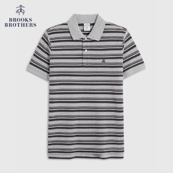 Brooks Brothers 布克兄弟 男士24春夏新款珠地网眼条纹短袖Polo衫