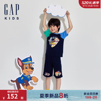 Gap【汪汪队联名】Gap男童2024夏季纯棉短袖T恤儿童装上衣510050 海军蓝 100cm(2-3岁) 亚洲尺码