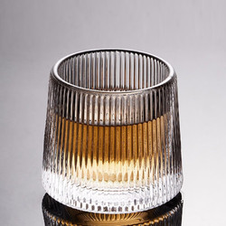 容山堂 旋转玻璃杯加厚家用泡茶杯耐热水杯网红啤酒杯创意咖啡杯 旋转玻璃杯-条纹