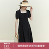 范思蓝恩 23FS12129法式复古方领连衣裙，女，夏季赫本风气质通勤裙子 黑色 XS