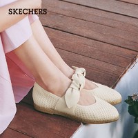 SKECHERS 斯凯奇 2024夏季新款女鞋蝴蝶结单鞋通勤平底浅口玛丽珍鞋