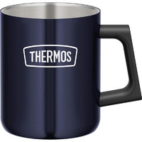 THERMOS 膳魔师 不锈钢马克杯保温简约可爱带盖牛奶杯咖啡杯 ROD-006 MDB蓝色350ml