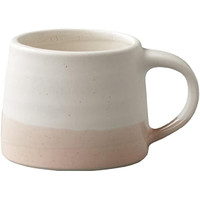 KINTO 日本进口陶瓷马克杯 手冲咖啡杯 复古杯 送礼杯子 耐热 简约时尚 白色×粉色米色 110ml
