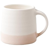 KINTO 日本进口陶瓷马克杯 手冲咖啡杯 复古杯 送礼杯子 耐热 简约时尚 白色×粉色米色 320ml
