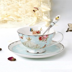 青麦 欧式陶瓷带碟咖啡杯咖啡壶套装家用陶瓷红茶杯泡茶壶英式花茶壶下午茶茶具精美套装配勺女士礼品 金箔杯+碟勺