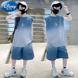 Disney 迪士尼 童装男童套装夏季2023新款儿童无袖背心两件套