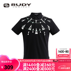 Rudy Project 璐迪 RUDY POJECT短袖上衣男翻领POLO衫纯棉舒适透气夏季新品男装 黑色 M