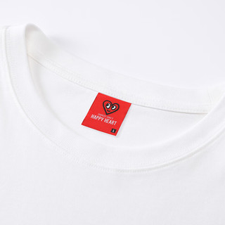 查尔斯桃心夏季纯棉宽松简约小众设计五分袖百搭潮流富士山短袖T恤男女同款 白色 (180/100A)XL