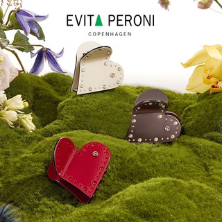 依慧达（Evita Peroni ）后脑勺发夹爱心形抓夹中号发卡头饰女  焦糖棕