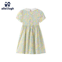 allo&lugh 阿路和如 2024年夏季新款儿童装中小女童印花连衣裙