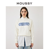 百亿补贴：MOUSSY 摩西 春季新品基础款金属色LOGO套头卫衣女010GAQ90-5350