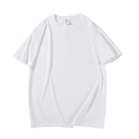 安斯杰2024纯棉夏季短袖t恤文化衫薄款圆领男女 白色 XL