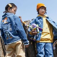 MooMoo 莫莫 美特斯邦威旗下Moomoo童装男童玩具总动员印花牛仔童趣卡通外套