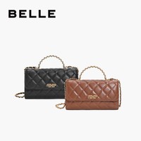 BeLLE 百丽 包包新款女小香风链条520情人节礼物黑色斜挎手提包X6901AX4