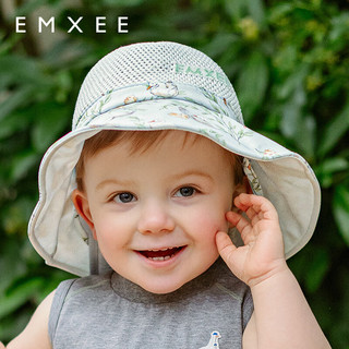嫚熙（EMXEE）儿童防晒帽子宝宝遮阳帽透气凉感渔夫帽 精灵密语 52cm
