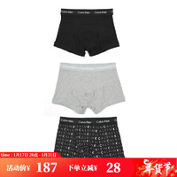 Calvin Klein/CK 卡尔文克雷恩 男士3件装四角平角内裤 U2662G 黑