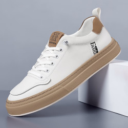 老人头laorentou温州高品质真皮商务小白鞋时尚休闲鞋