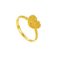 CHOW TAI FOOK 周大福 EOF1259 女士爆闪爱心小方糖黄金戒指 9号 3.15g