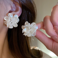 Trendolla 925银针夏季小清新花朵森系耳钉2024年新款时尚设计少女耳环气质 花朵耳环