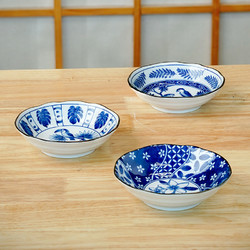 TOKI MINOYAKI 美浓烧 釉下彩陶瓷小盘子日式点心盘小吃碟水果蛋糕碟 家用深盘