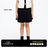 little MO&Co.速干 little moco童装24夏装女童不对称百褶裙运动半身短裙 黑色 110/50
