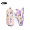 Jeep 吉普 儿童凉鞋轻便透气2024夏季防滑软底休闲鞋 粉/紫