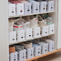 KABAMURA 日本简易鞋架家用门口鞋子收纳架双层鞋柜整理架子象牙白