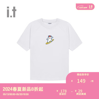 :CHOCOOLATE it 男装圆领短袖T恤2024夏季个性有型半袖M004770 WHX/白色 XS