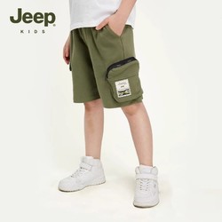 Jeep 吉普 童装夏季男童户外休闲运动裤时尚透气纯棉短裤男孩五分裤