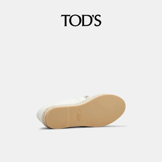 TOD'S2024春夏女士KATE皮革渔夫鞋单鞋女鞋 白色 36 脚长23.3cm