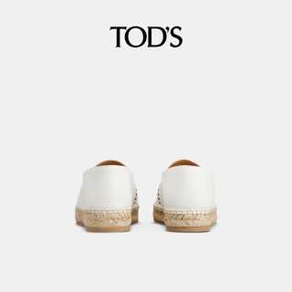 TOD'S2024春夏女士KATE皮革渔夫鞋单鞋女鞋 白色 36 脚长23.3cm