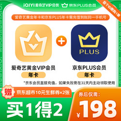 iQIYI 爱奇艺 VIP黄金年卡+京东Plus会员年卡