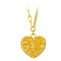 CHOW TAI FOOK 周大福 EOF1258 爆闪爱心黄金项链 40cm 5.05g