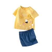 88VIP：yinbeeyi 婴蓓依 儿童运动短袖套装婴儿宝宝衣服纯棉t恤夏装薄款男女童短裤