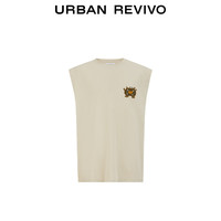URBAN REVIVO 男士休闲趣味卡通毛巾绣无袖背心 UML440102 卡其 L