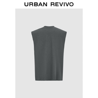URBAN REVIVO 男士休闲趣味卡通毛巾绣无袖背心 UML440102 中灰 S