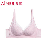 Aimer 爱慕 内衣女无钢圈蕾丝薄款大胸显小透气洞洞杯文胸AM178342晶石粉B80