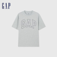 Gap 盖璞 男士撞色logo圆领短袖T恤 544465 灰色 S