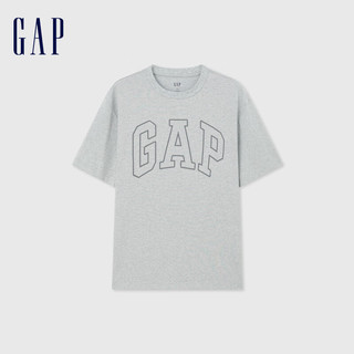 Gap 盖璞 男士撞色logo圆领短袖T恤 544465 灰色 M