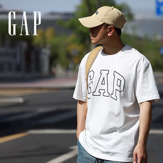 Gap 盖璞 男士撞色logo圆领短袖T恤 544465 白色  S
