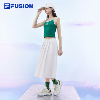 FILA FUSION斐乐潮牌欧阳娜娜同款女子针织背心2024夏季时尚休闲 帝王绿-GN 155/76A/XS