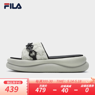 FILA 斐乐女鞋 SPONGE复古拖鞋2024夏时尚休闲海豚鞋 银绿色-SG 35.5