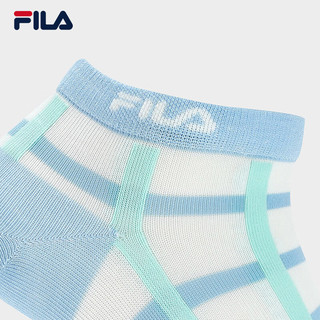 FILA 斐乐女袜低腰袜2024夏时尚休闲条纹袜子运动袜短袜 玻璃蓝-LB XS