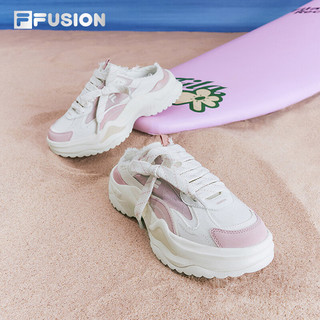 FILA FUSION斐乐潮牌BIANCO II MULE厚底潮鞋女2024夏休闲鞋 乌贼粉/雪白-SS 36